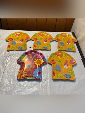 Aloha Hawaiian Shirt Melamine Dish Set of 5